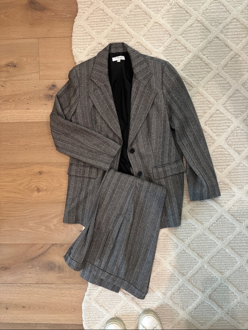 Derek Lam Gray Pinstripe Trousers & Blazer Set